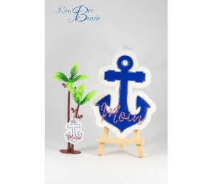 Stickserie ITH - Anker AHOI & MOIN - zum WENDEN plus ANHÄNGER, Appli & STECKER